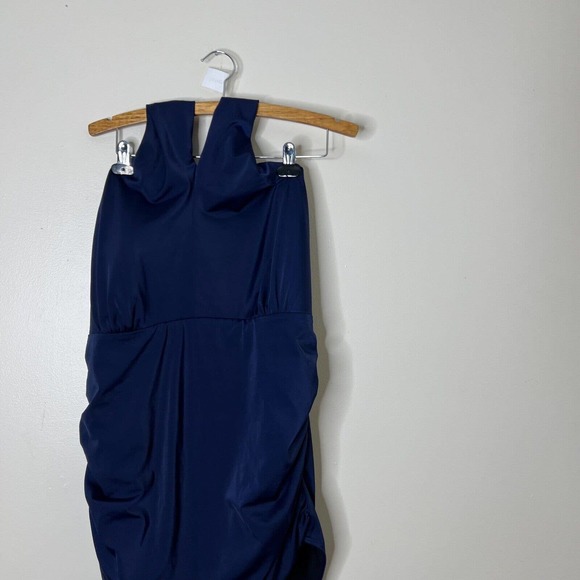 Cacique Swim Womens Blue No-Wire Crossover Neck One Piece Swimsuit plus size 26 - Picture 2 of 5